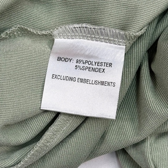 Princess Polly Sleeveless Mini Dress Womens Size 4 Green Stretchy Ruched Top - Picture 4 of 9